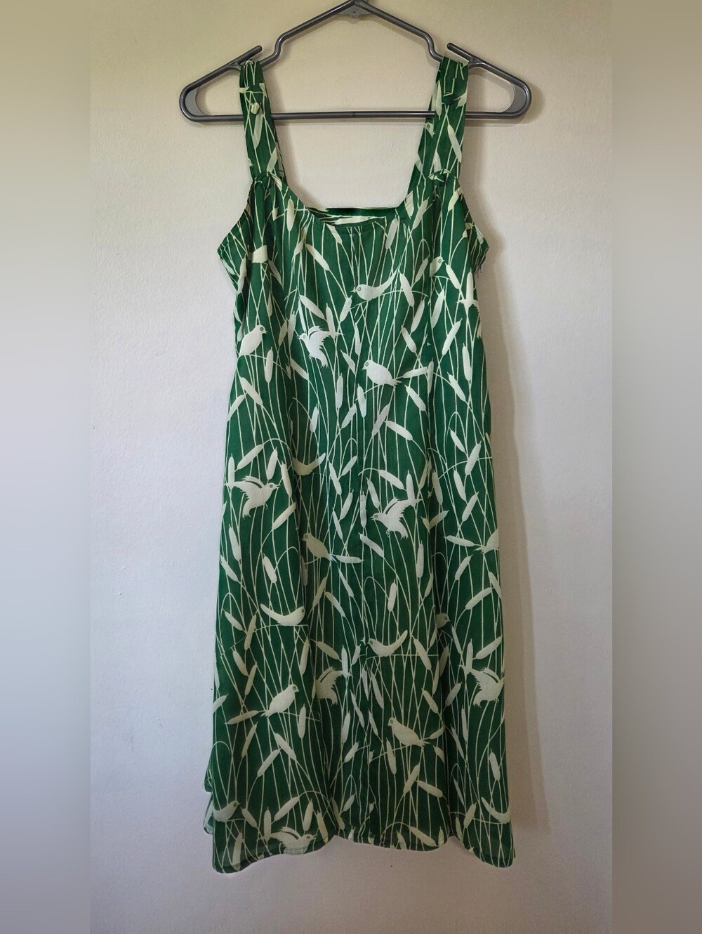 Handmade Multi Way Green & White Bird Print Sundress